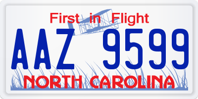 NC license plate AAZ9599