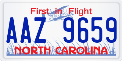 NC license plate AAZ9659