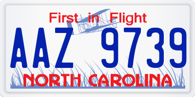 NC license plate AAZ9739