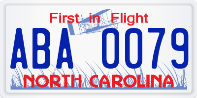 NC license plate ABA0079
