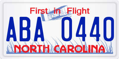 NC license plate ABA0440
