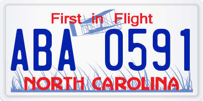 NC license plate ABA0591