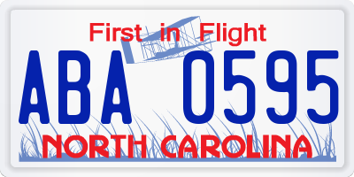 NC license plate ABA0595