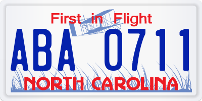 NC license plate ABA0711