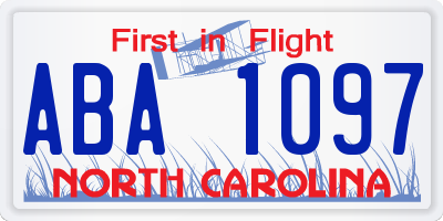 NC license plate ABA1097