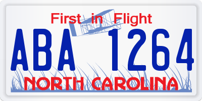 NC license plate ABA1264