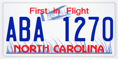 NC license plate ABA1270