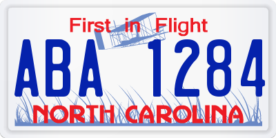 NC license plate ABA1284