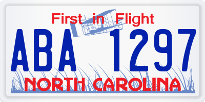 NC license plate ABA1297