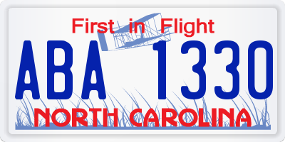 NC license plate ABA1330