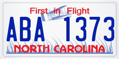 NC license plate ABA1373
