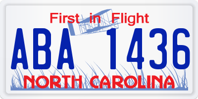 NC license plate ABA1436