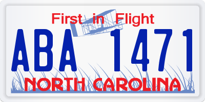 NC license plate ABA1471