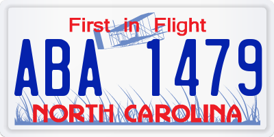 NC license plate ABA1479