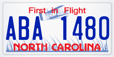 NC license plate ABA1480