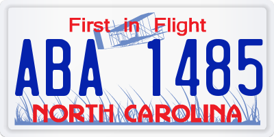 NC license plate ABA1485