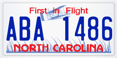 NC license plate ABA1486