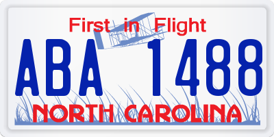 NC license plate ABA1488