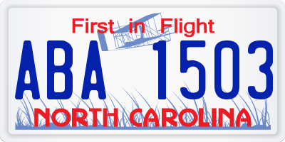 NC license plate ABA1503