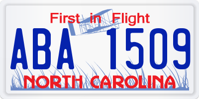 NC license plate ABA1509