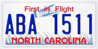 NC license plate ABA1511