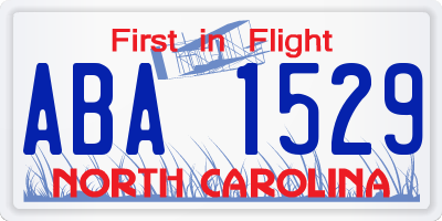 NC license plate ABA1529