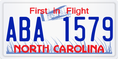 NC license plate ABA1579
