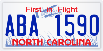 NC license plate ABA1590