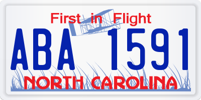NC license plate ABA1591