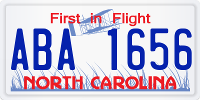 NC license plate ABA1656