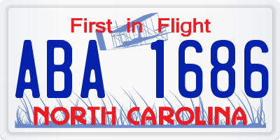 NC license plate ABA1686