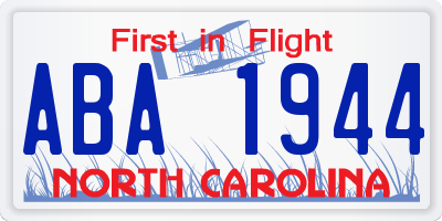 NC license plate ABA1944