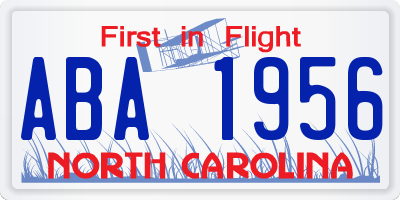 NC license plate ABA1956