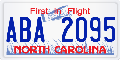 NC license plate ABA2095