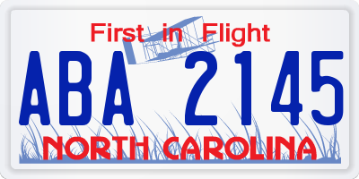 NC license plate ABA2145