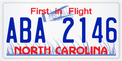 NC license plate ABA2146
