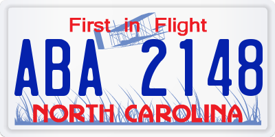 NC license plate ABA2148