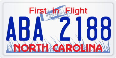 NC license plate ABA2188