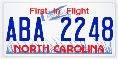 NC license plate ABA2248