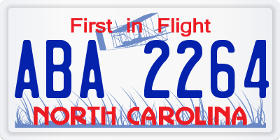 NC license plate ABA2264