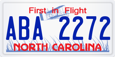 NC license plate ABA2272