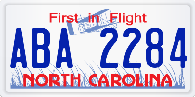 NC license plate ABA2284