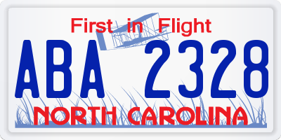 NC license plate ABA2328