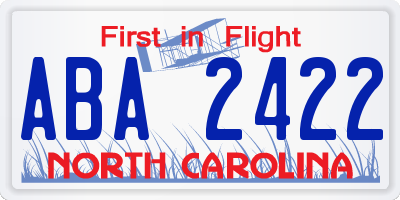 NC license plate ABA2422