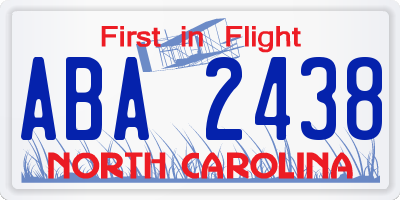 NC license plate ABA2438