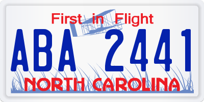 NC license plate ABA2441