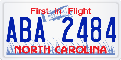 NC license plate ABA2484