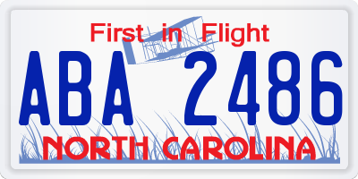 NC license plate ABA2486