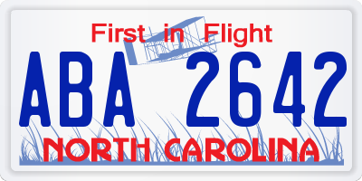 NC license plate ABA2642