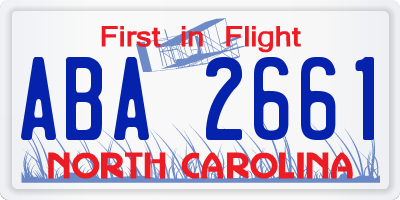NC license plate ABA2661